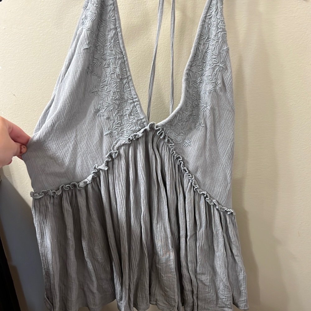 O’Neill Strappy Tie Up Halter Top in Gray